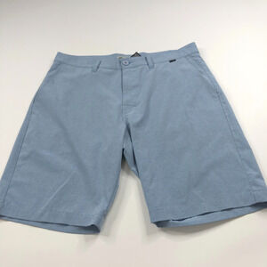 Travis Mathew 34 (Fit 35W) Polyester Stretch Golf Flat Chino 10" Shorts Blue